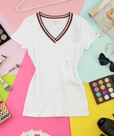 Camiseta Tommy Hilfiger para dama  color blanco