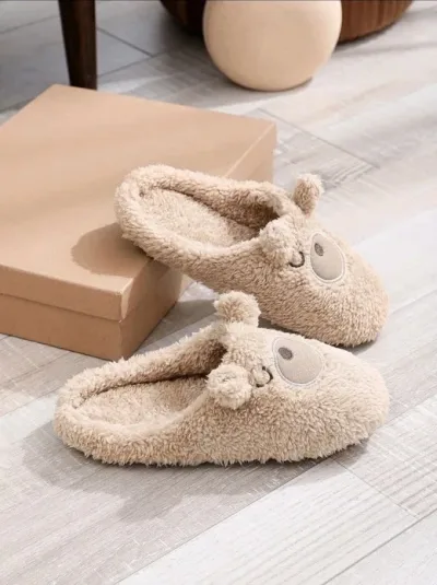 Pantuflas para dama con diseño de oso