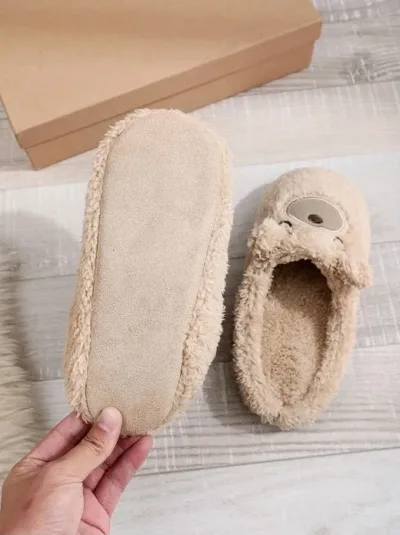 Pantuflas para dama con diseño de oso