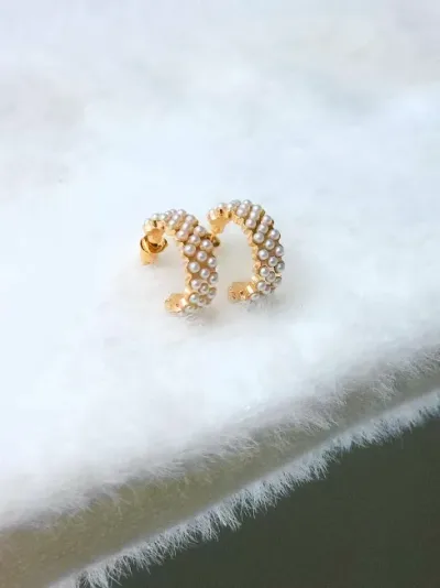 Aretes para dama de fantasía con detalles de perlas pequeñas