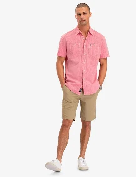 Camisa US Polo ASSN para caballero color rosado