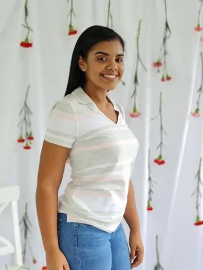 Camiseta Tommy Hilfiger para dama, diseño rayas