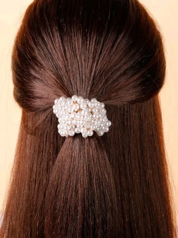 Cola de cabello para dama color dorado y champagne