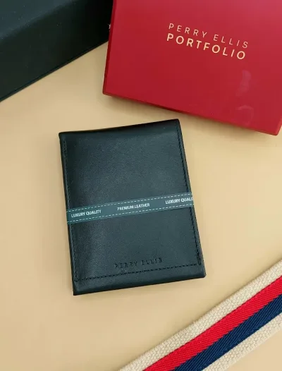 Billetera Perry Ellis  para caballero color negro