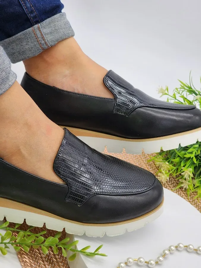 Zapatos para dama Creta Black Pu
