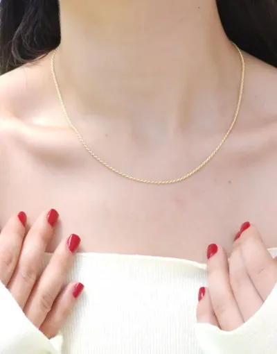 Collar plata 925 para dama color dorado con baño de oro 18K #11