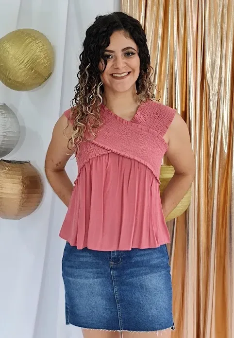 Blusa Built by Dreamers para dama color palo rosa