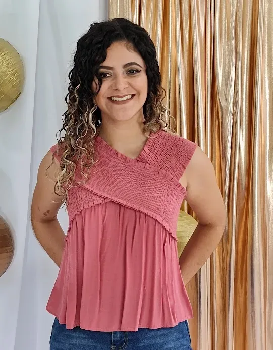 Blusa Built by Dreamers para dama color palo rosa