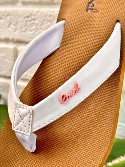 Sandalias Coral White/Camel para Dama