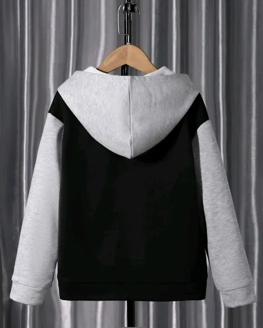 Abrigo para niño color negro y gris