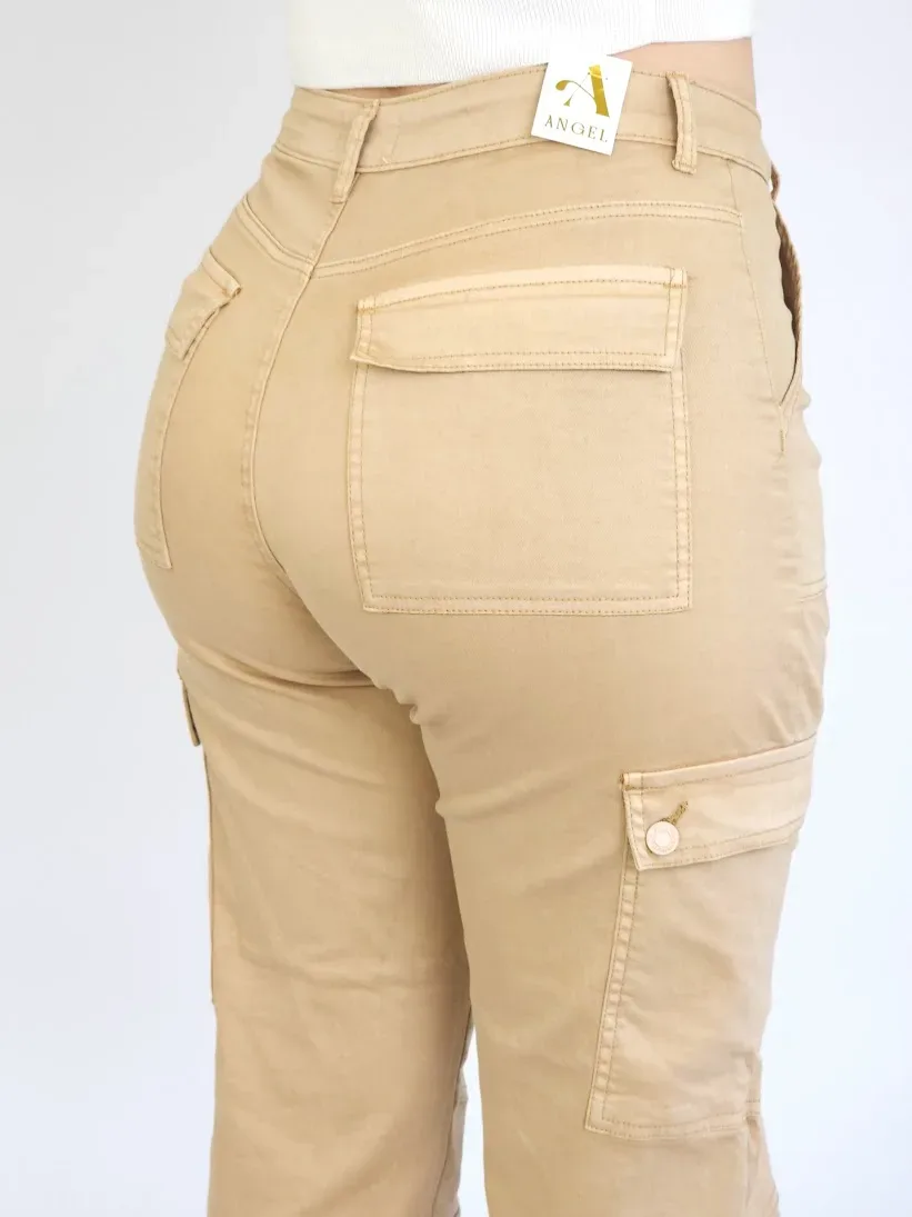 Pantalón cargo para dama color beige