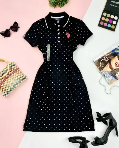 Vestido U.S.Polo ASSN para dama diseño de lunares