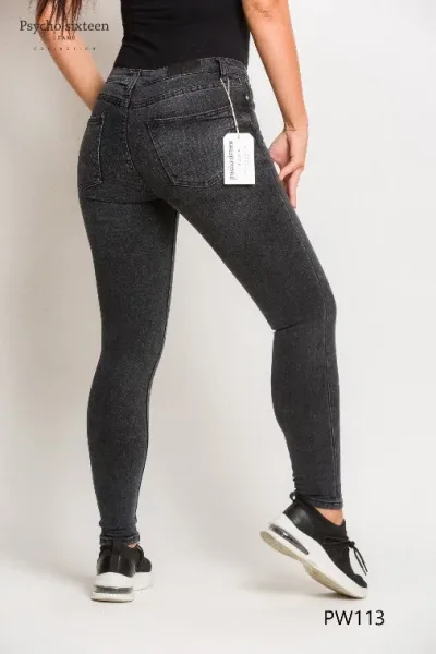 Jeans para dama Psycho Sixteen PW113 Low Rise Skinny Ankle color gris