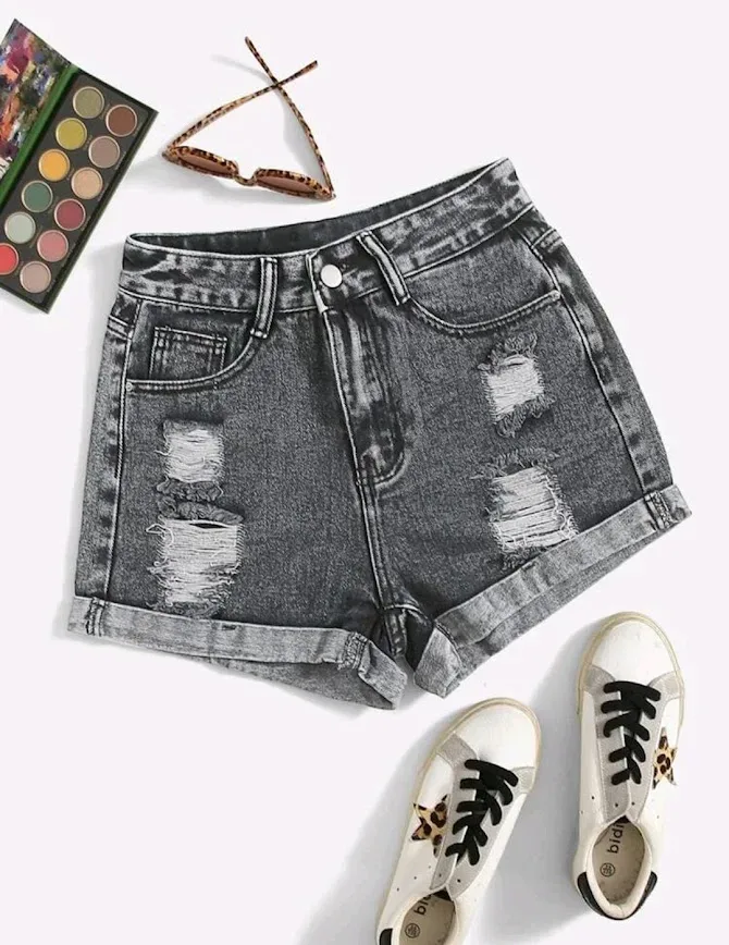 Short para dama color gris