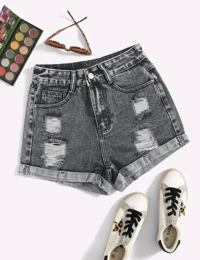 Short para dama color gris