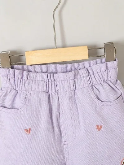 Jeans para niña color lila
