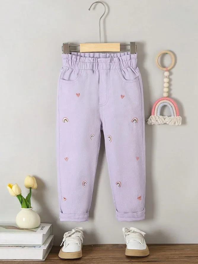 Jeans para niña color lila