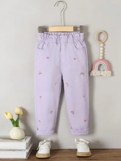 Jeans para niña color lila