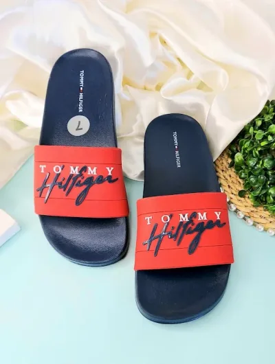 Sandalias Tommy Hilfiger para dama color azul y rojo