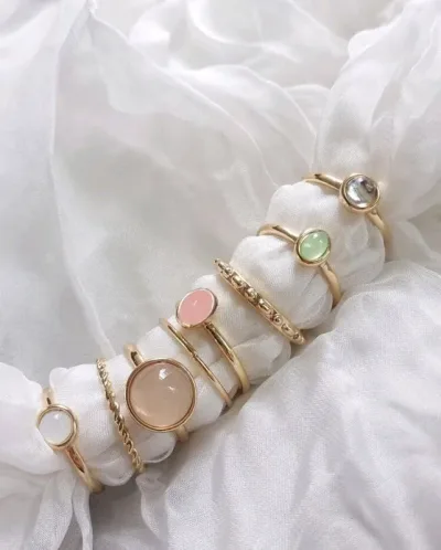 Set de anillo multicolor