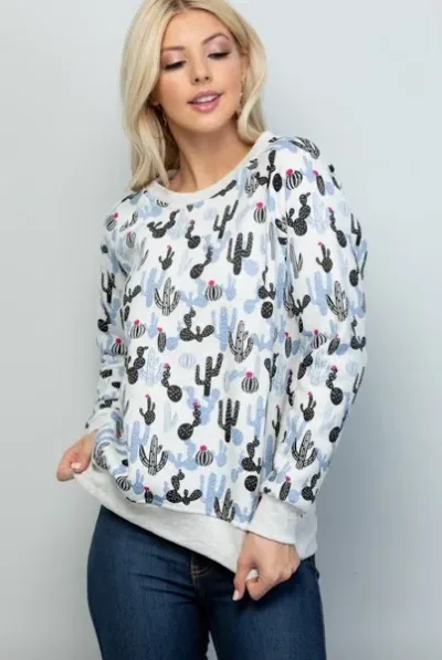 Suéter para dama diseño de cactus