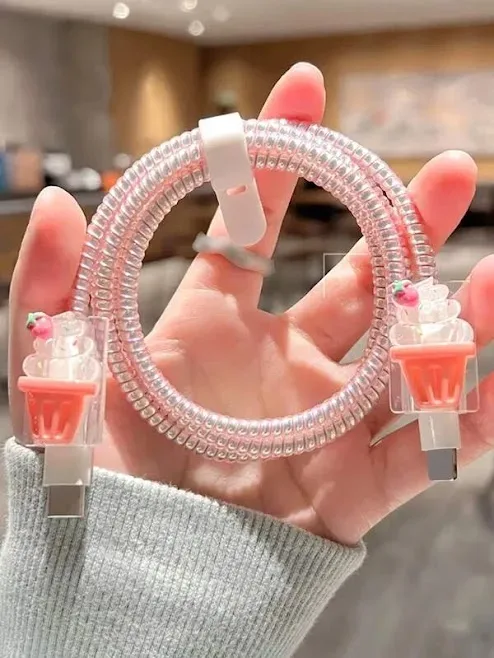 Funda protectora para cargador diseño de helado