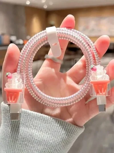 Funda protectora para cargador diseño de helado