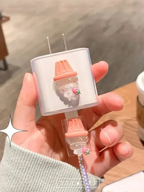 Funda protectora para cargador diseño de helado