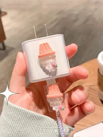 Funda protectora para cargador diseño de helado