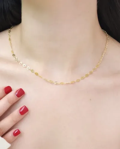 Collar plata 925 para dama color dorado con baño de oro 18K con diseño de estrella #4