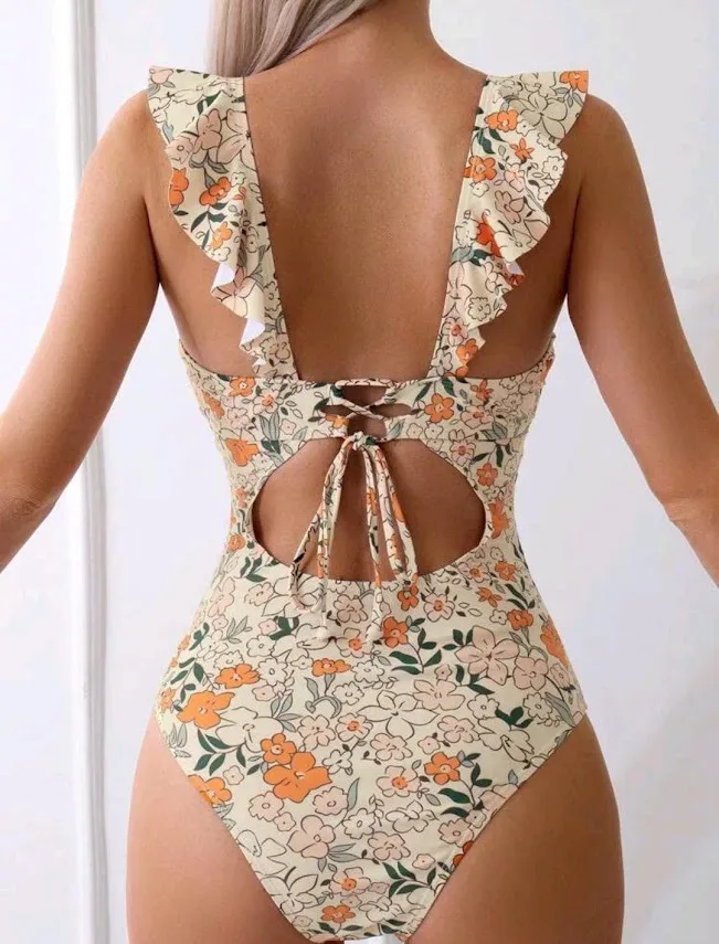 Vestido de baño para dama diseño floral