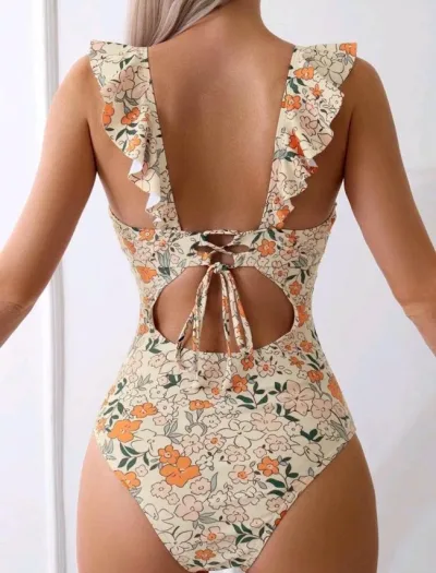 Vestido de baño para dama diseño floral