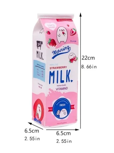 Cartuchera con diseño de caja de leche al azar