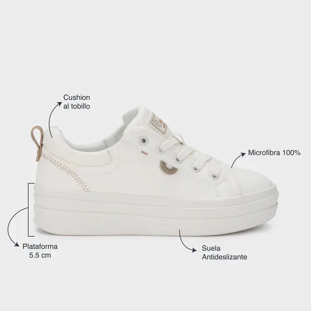 Tenis Coral Domma White off para dama