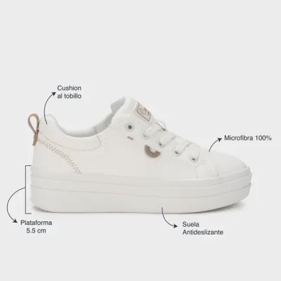 Tenis Coral Domma White off para dama