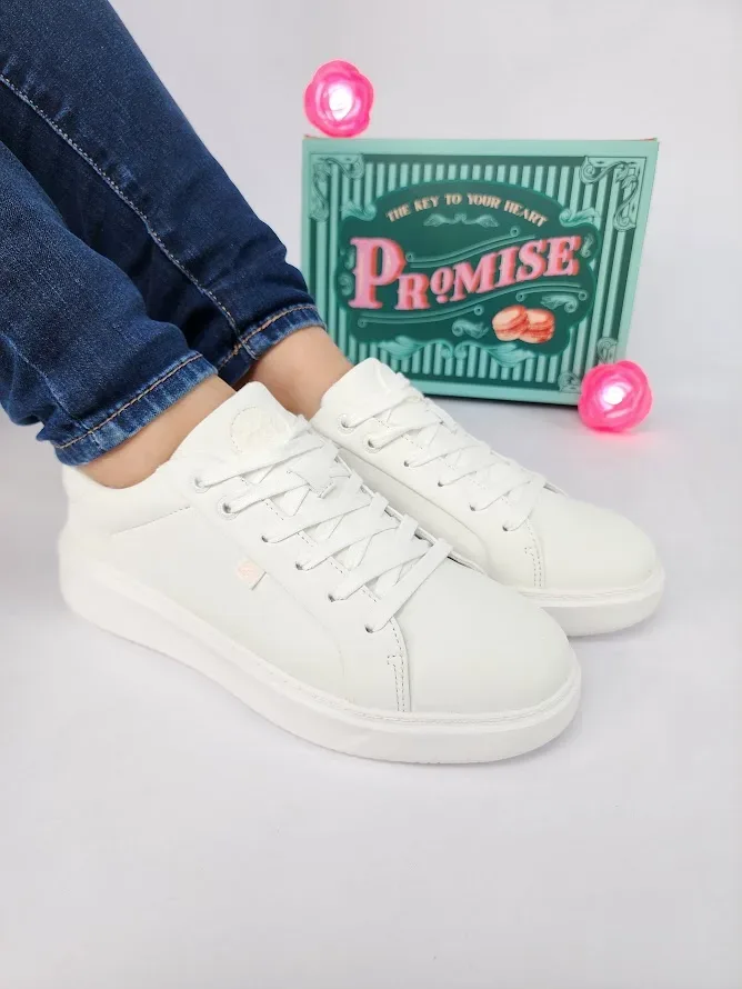Tenis Promise Pretzel All White para Dama