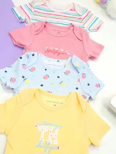 Set de mamelucos Tommy Hilfiger para niña multicolor