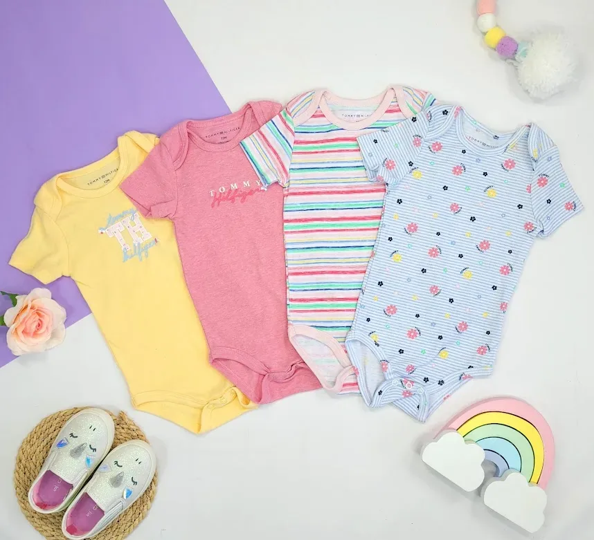 Set de mamelucos Tommy Hilfiger para niña multicolor