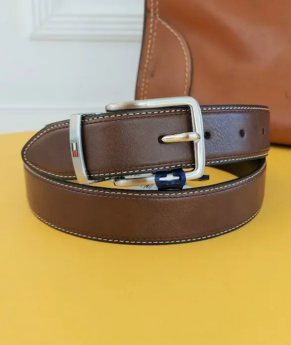 Faja Tommy Hilfiger para caballero reversible café y negro