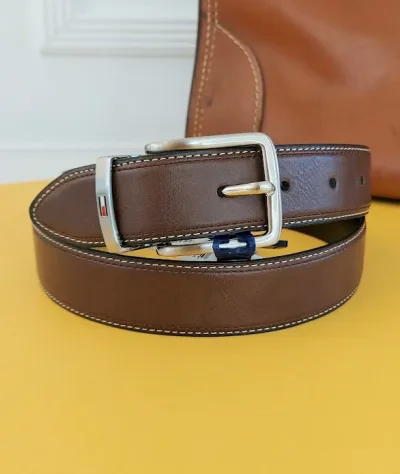 Faja Tommy Hilfiger para caballero reversible café y negro