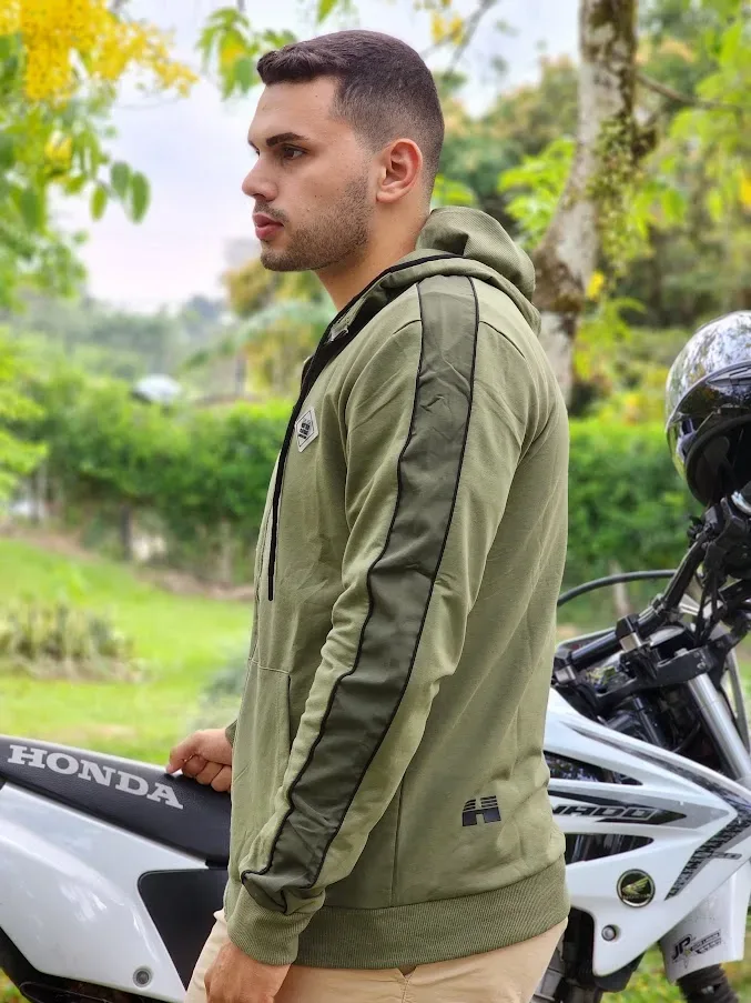 Sudadera Hummer para caballero color verde musgo H222005209A