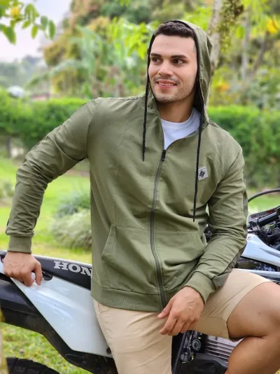 Sudadera Hummer para caballero color verde musgo H222005209A