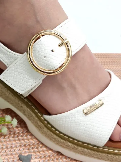 Sandalias para dama Irene White Pu