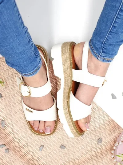 Sandalias para dama Irene White Pu