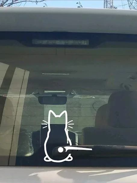 Pagatina para coche con diseño de gato color plateado