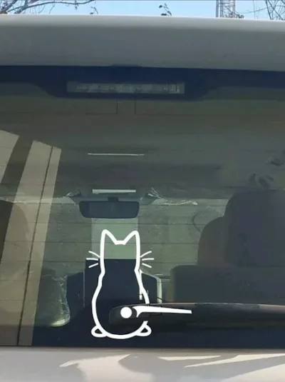 Pagatina para coche con diseño de gato color plateado