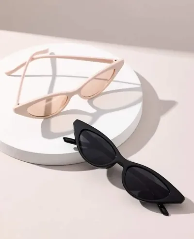 Set de lentes de sol para dama color negro y rosado #7075