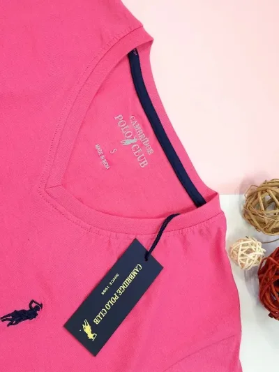 Camiseta Polo cambrige para dama color rosado