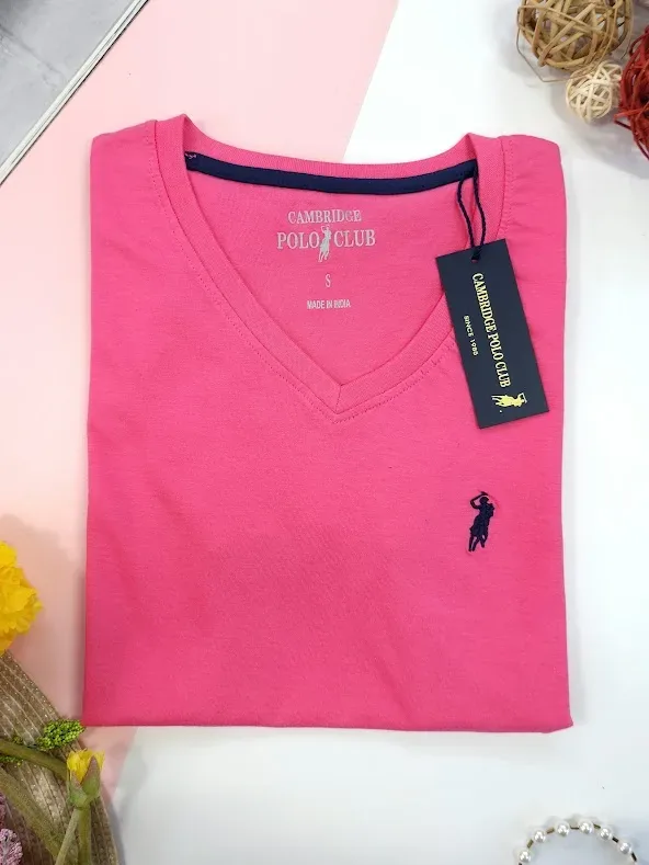 Camiseta Polo cambrige para dama color rosado