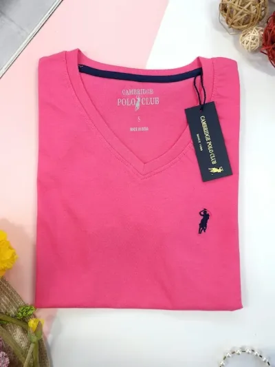 Camiseta Polo cambrige para dama color rosado